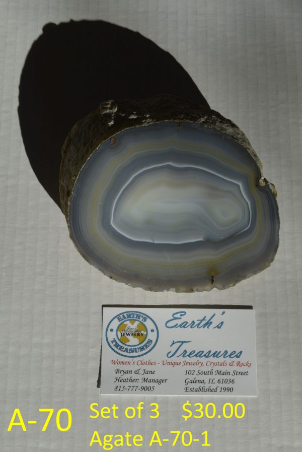 Brazilian Agate Set of 3  A-70 (A-70-1, A-70-2, A-70-3)