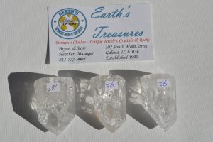 Brazilian Quartz Crystal Points (Fire & Ice)  A-72-1-3 Set