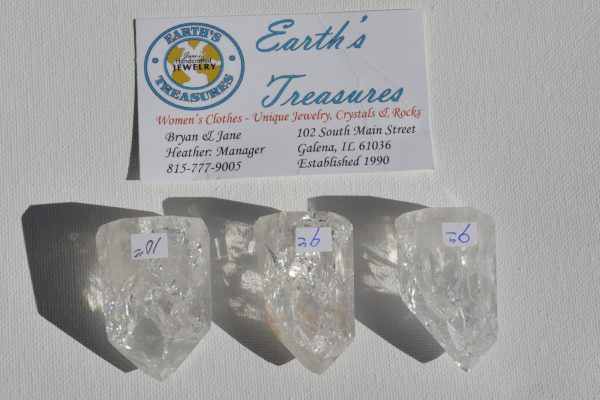 Brazilian Quartz Crystal Points (Fire & Ice)  A-72-1-3 Set