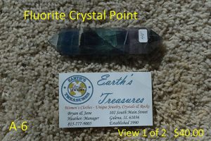 Fluorite Crystal Point  A- 6