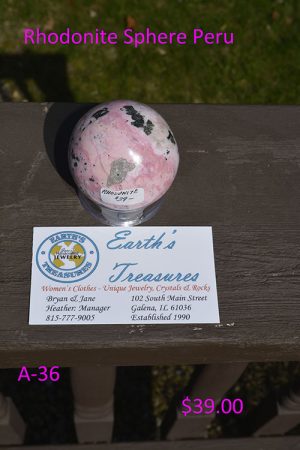 Rhodonite Sphere Peru  A-36